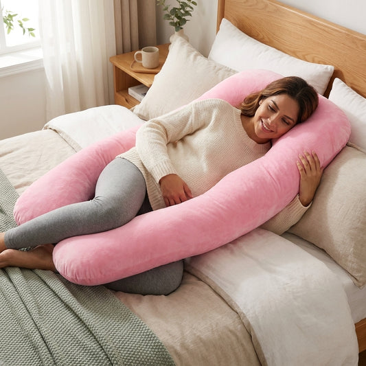 Full Body Pillow - Pregnancy Pillow U Shaped for Side Sleeping, Back, Hip & Belly Support